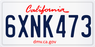 CA license plate 6XNK473