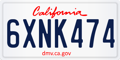 CA license plate 6XNK474