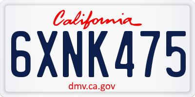 CA license plate 6XNK475