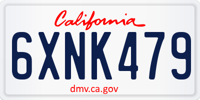 CA license plate 6XNK479