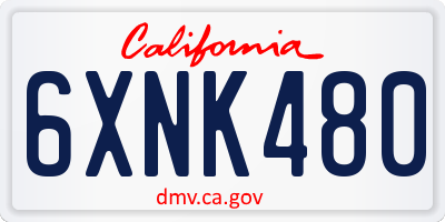 CA license plate 6XNK480
