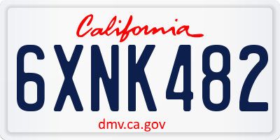 CA license plate 6XNK482