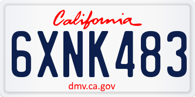 CA license plate 6XNK483