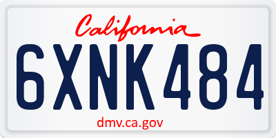 CA license plate 6XNK484