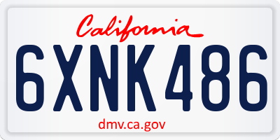 CA license plate 6XNK486