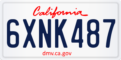 CA license plate 6XNK487