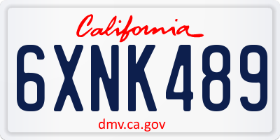 CA license plate 6XNK489