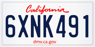 CA license plate 6XNK491