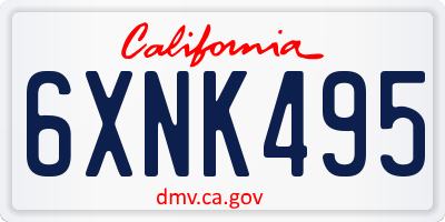 CA license plate 6XNK495