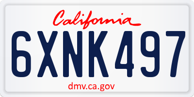 CA license plate 6XNK497
