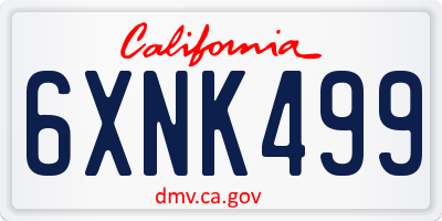 CA license plate 6XNK499