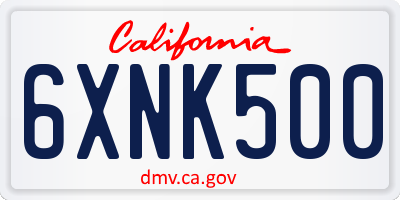 CA license plate 6XNK500