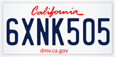 CA license plate 6XNK505