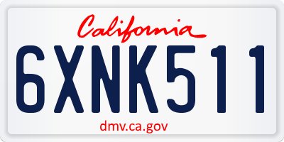CA license plate 6XNK511