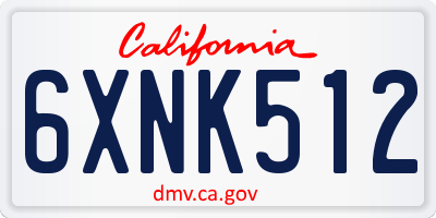 CA license plate 6XNK512