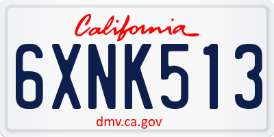 CA license plate 6XNK513