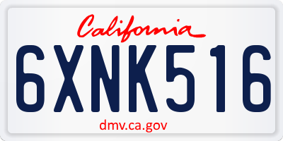CA license plate 6XNK516