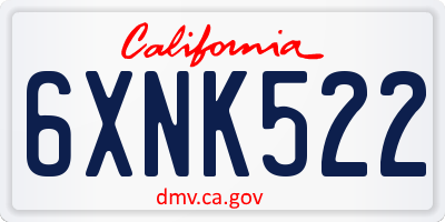 CA license plate 6XNK522