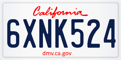 CA license plate 6XNK524