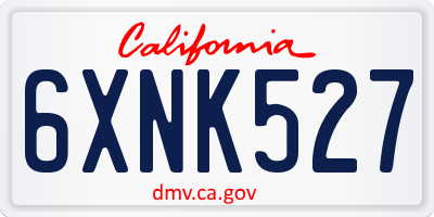 CA license plate 6XNK527