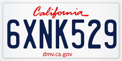 CA license plate 6XNK529