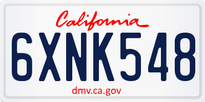 CA license plate 6XNK548