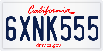 CA license plate 6XNK555
