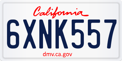 CA license plate 6XNK557