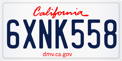 CA license plate 6XNK558