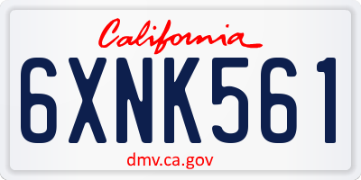 CA license plate 6XNK561