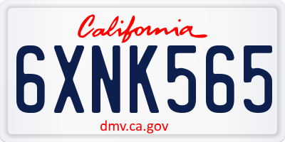 CA license plate 6XNK565