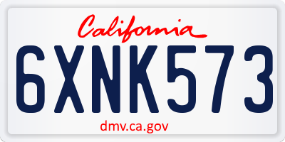 CA license plate 6XNK573