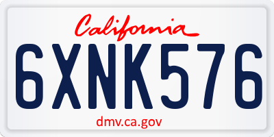 CA license plate 6XNK576