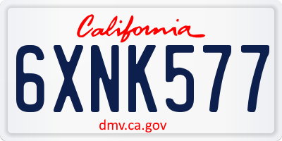 CA license plate 6XNK577