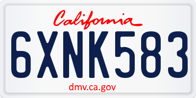 CA license plate 6XNK583