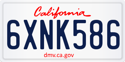 CA license plate 6XNK586