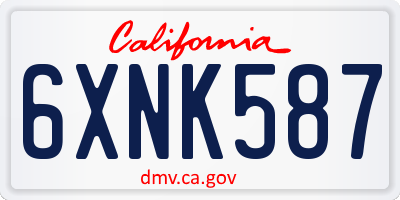 CA license plate 6XNK587