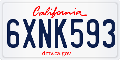 CA license plate 6XNK593