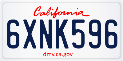 CA license plate 6XNK596