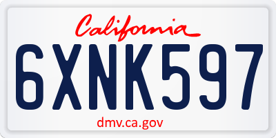 CA license plate 6XNK597