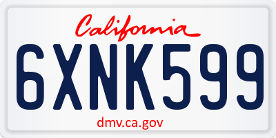 CA license plate 6XNK599