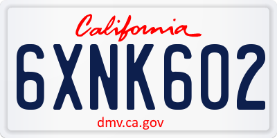 CA license plate 6XNK602