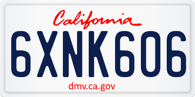 CA license plate 6XNK606