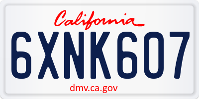 CA license plate 6XNK607