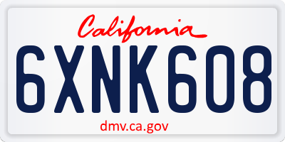 CA license plate 6XNK608