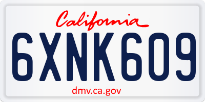 CA license plate 6XNK609
