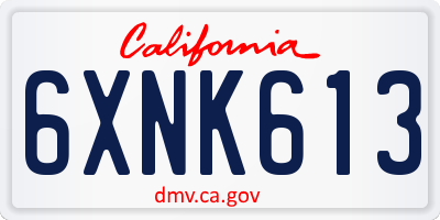 CA license plate 6XNK613