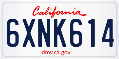 CA license plate 6XNK614