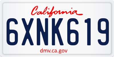 CA license plate 6XNK619