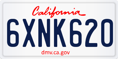 CA license plate 6XNK620